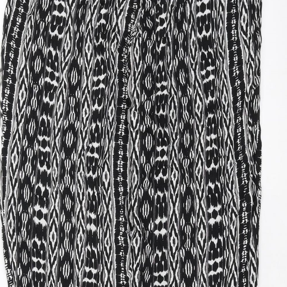 F&F Womens Black Geometric  Trousers  Size 10 L27 in