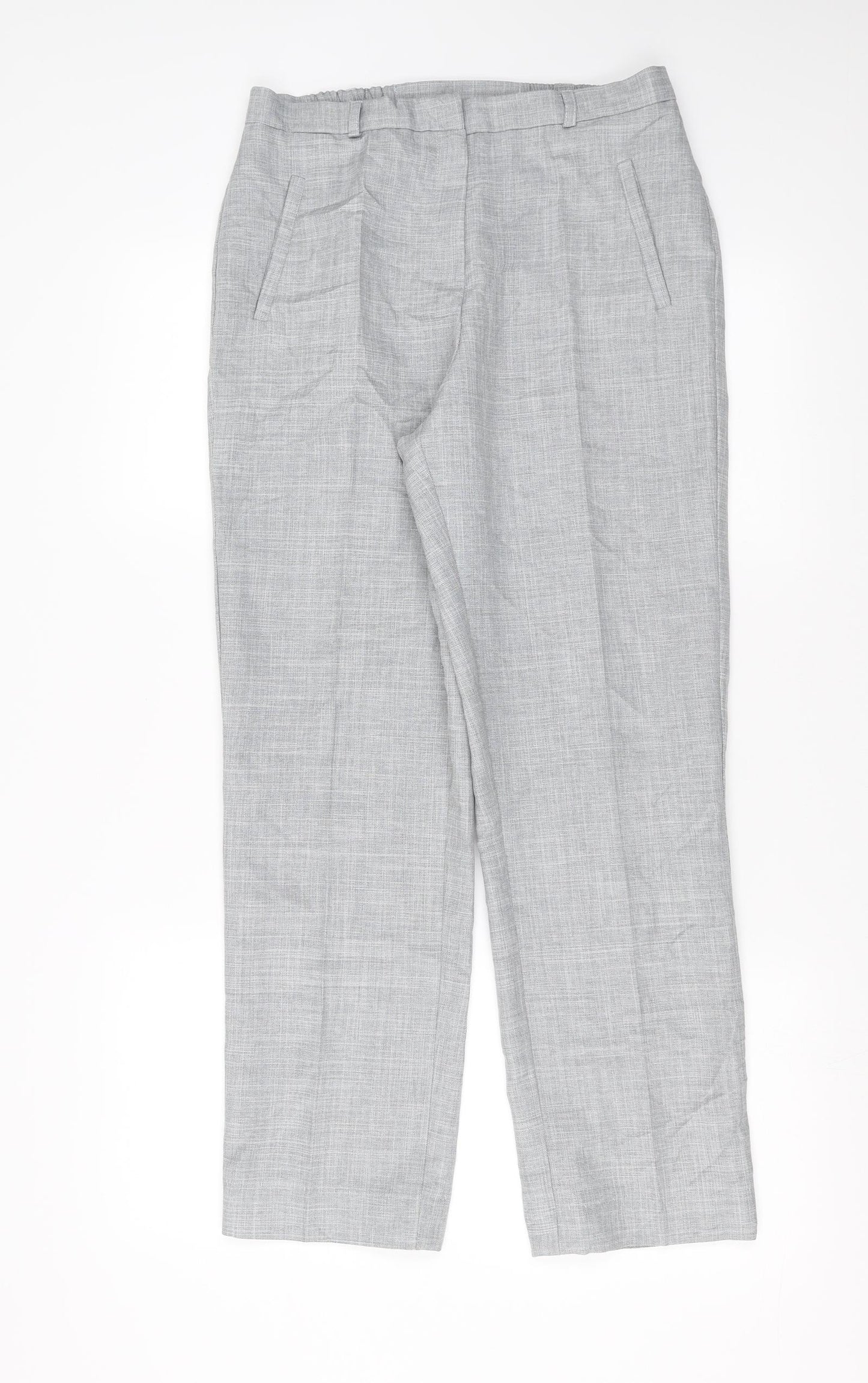 BHS Womens Grey Herringbone  Trousers  Size 10 L27 in