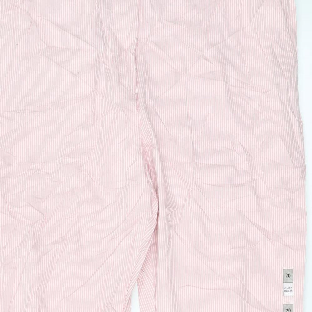 Marks and Spencer Womens Pink Striped  Trousers  Size 20 L27 in