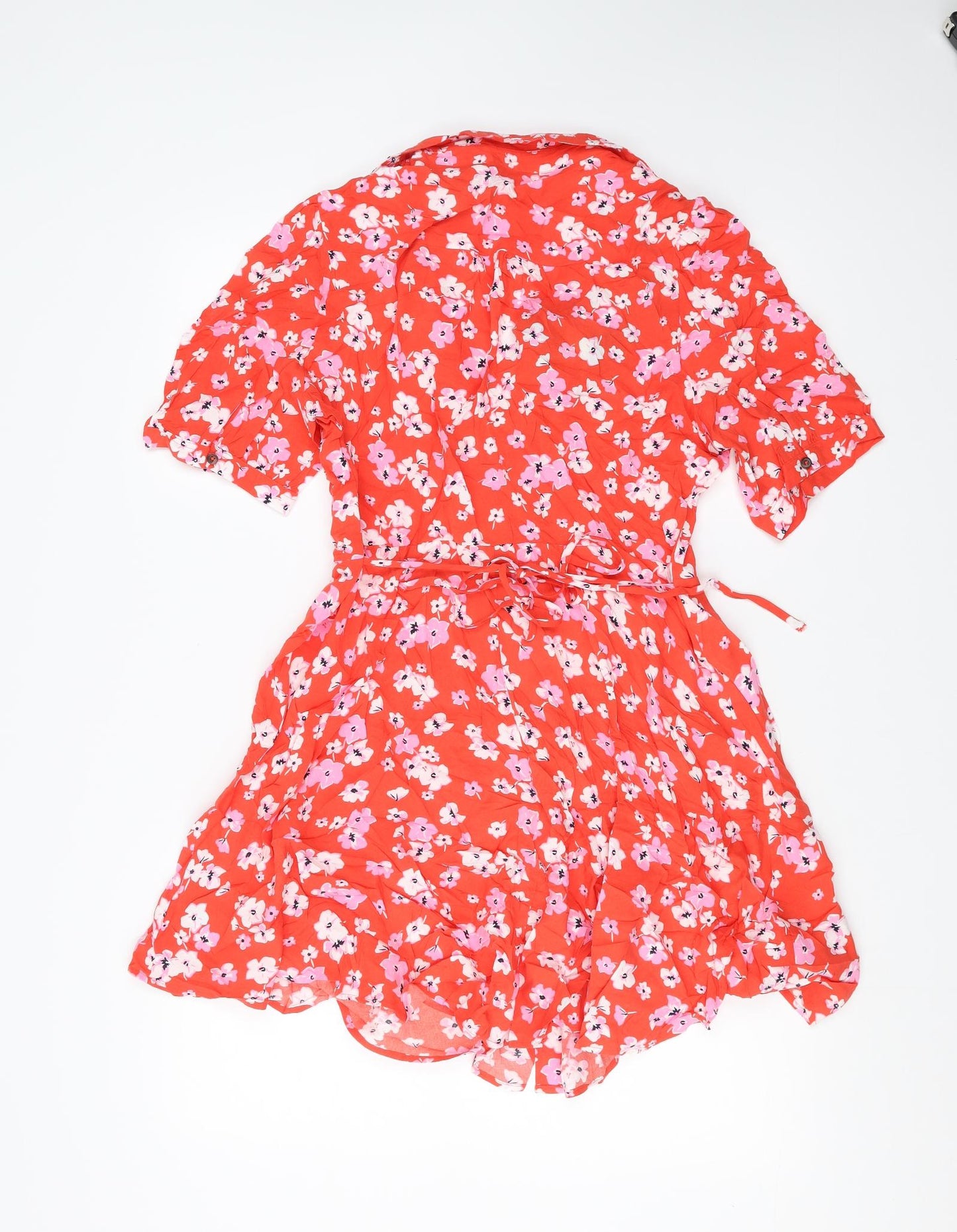 Marks and Spencer Womens Red Floral  Fit & Flare  Size 14