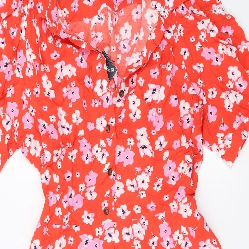 Marks and Spencer Womens Red Floral  Fit & Flare  Size 14