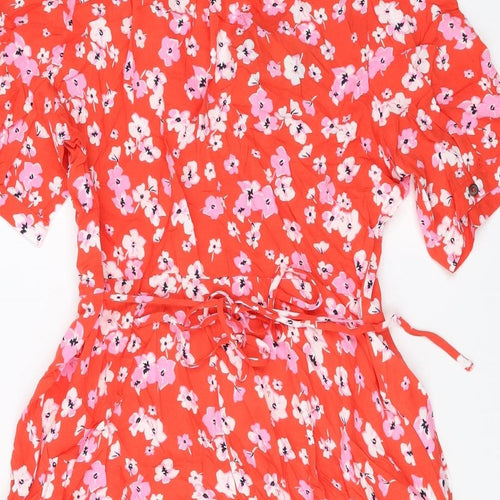 Marks and Spencer Womens Red Floral  Fit & Flare  Size 14