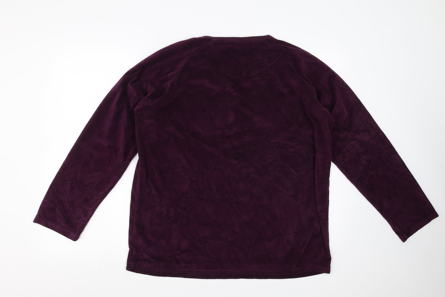 Primark Womens Purple Solid Fleece Top Pyjama Top Size 14  - weekend