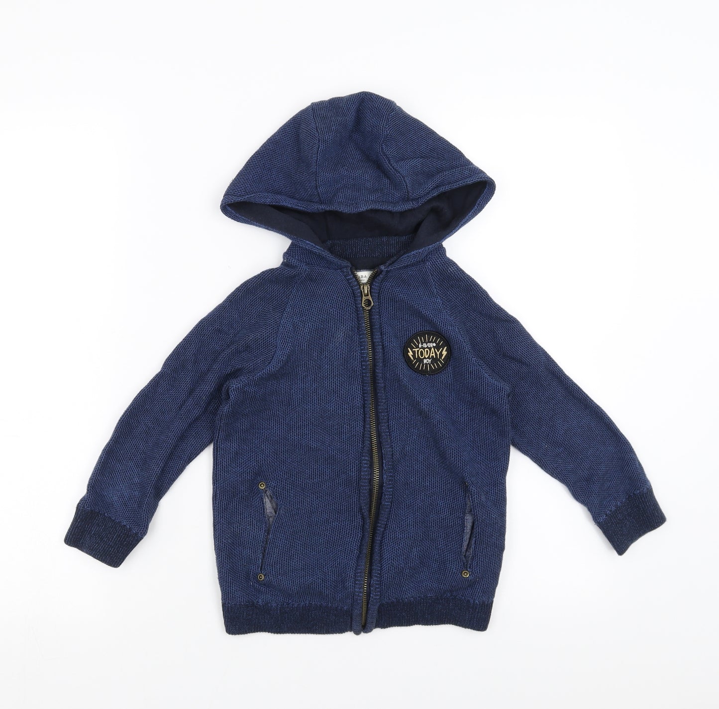 Zara Boys Blue   Full Zip Hoodie Size 6 Years