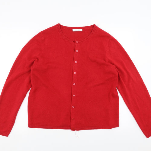 Marks and Spencer Womens Red   Cardigan Jumper Size 16