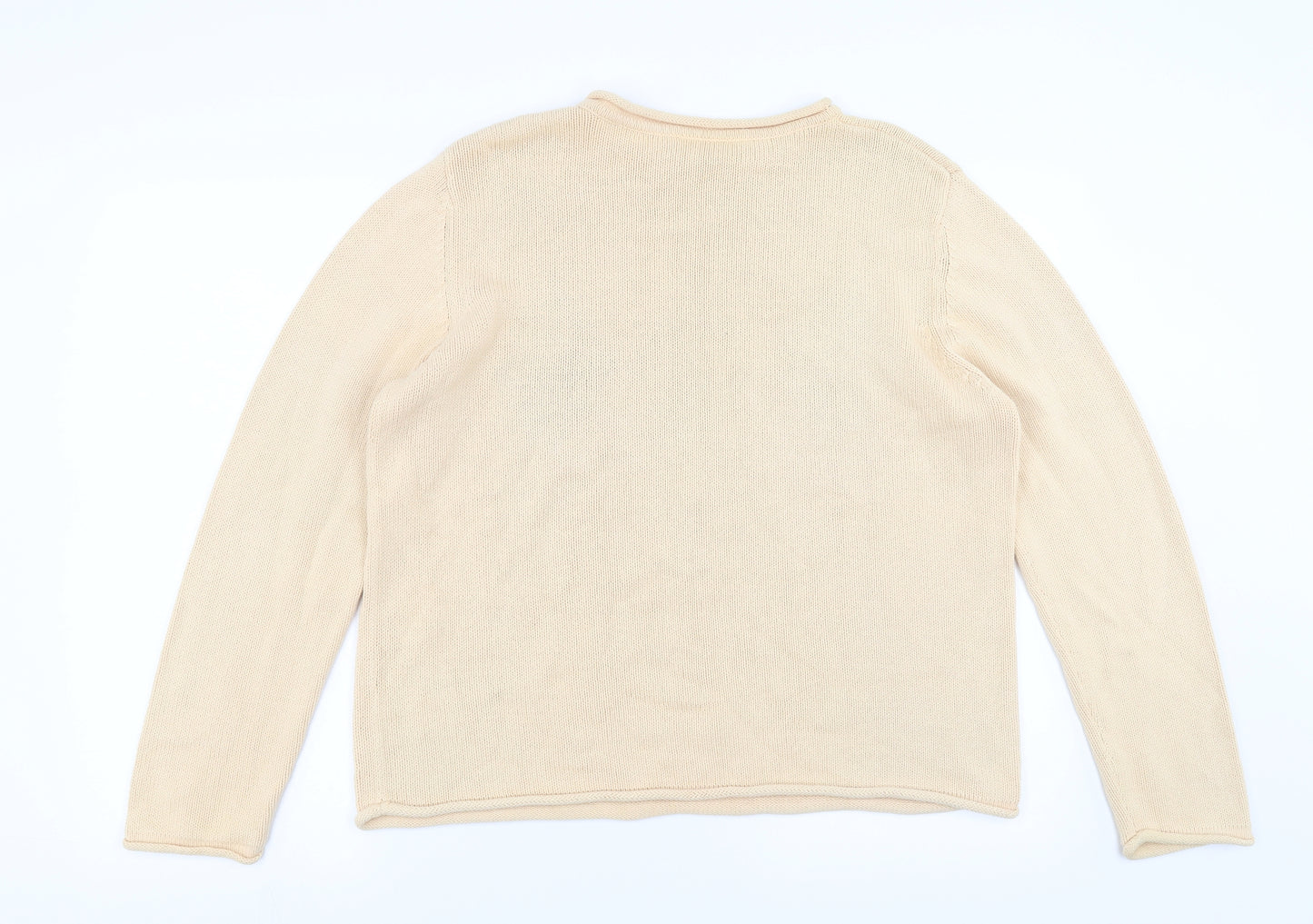 BHS Womens Beige   Pullover Jumper Size 14  - diamond pattern