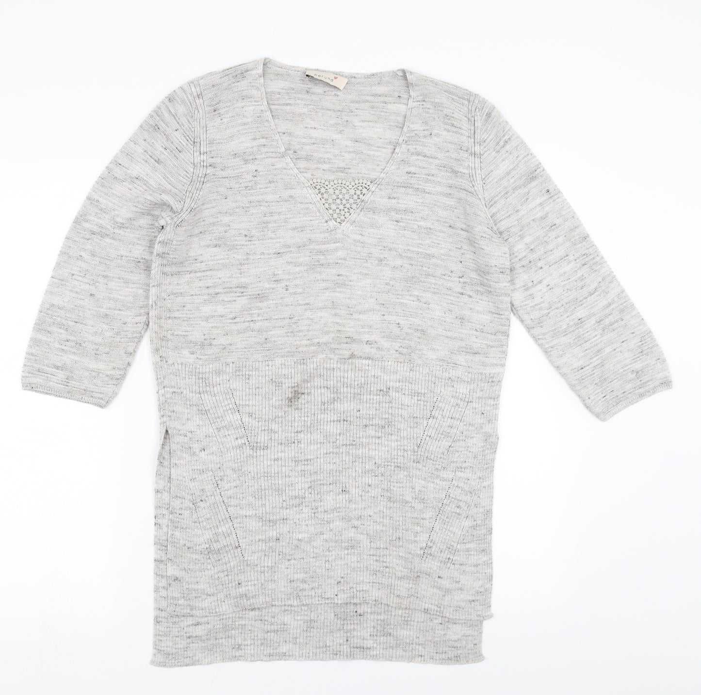 Marks and Spencer Womens Grey   Pullover Jumper Size 12  - Side split