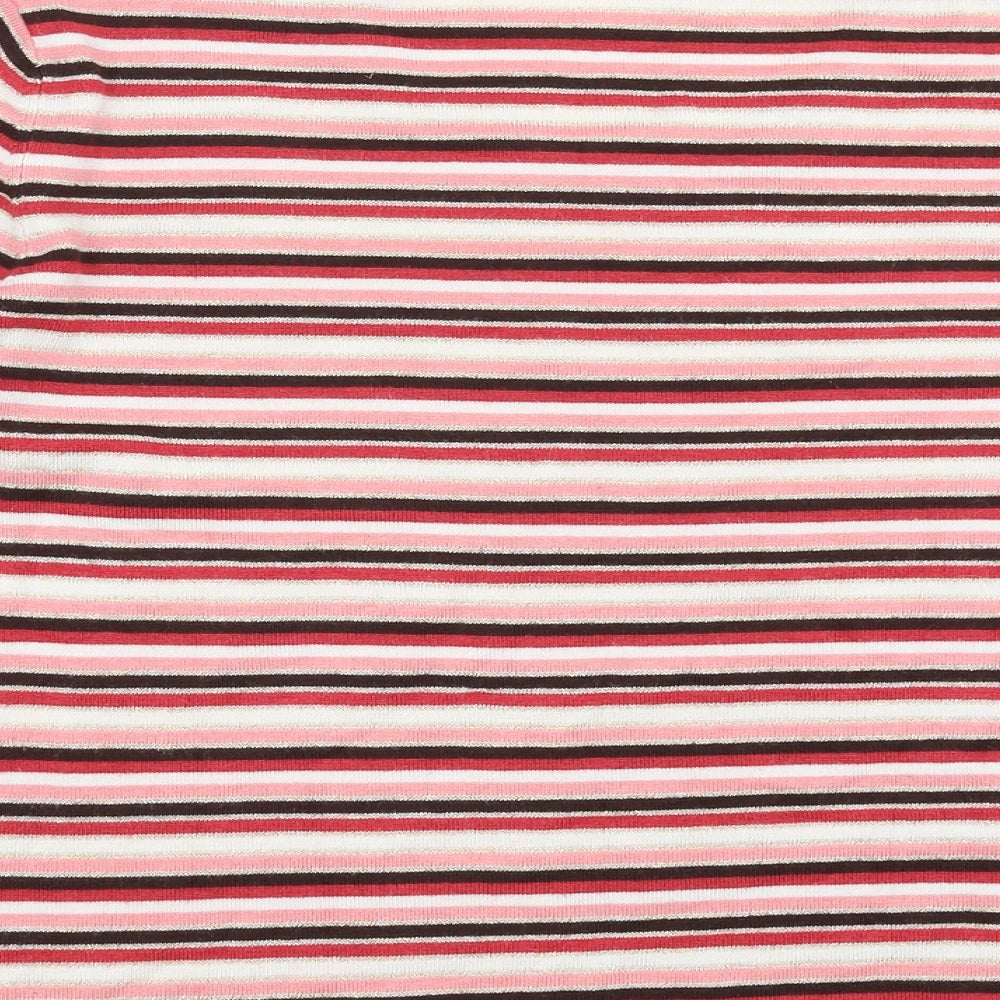 Preworn Womens Red Striped  Pullover Jumper Size 14