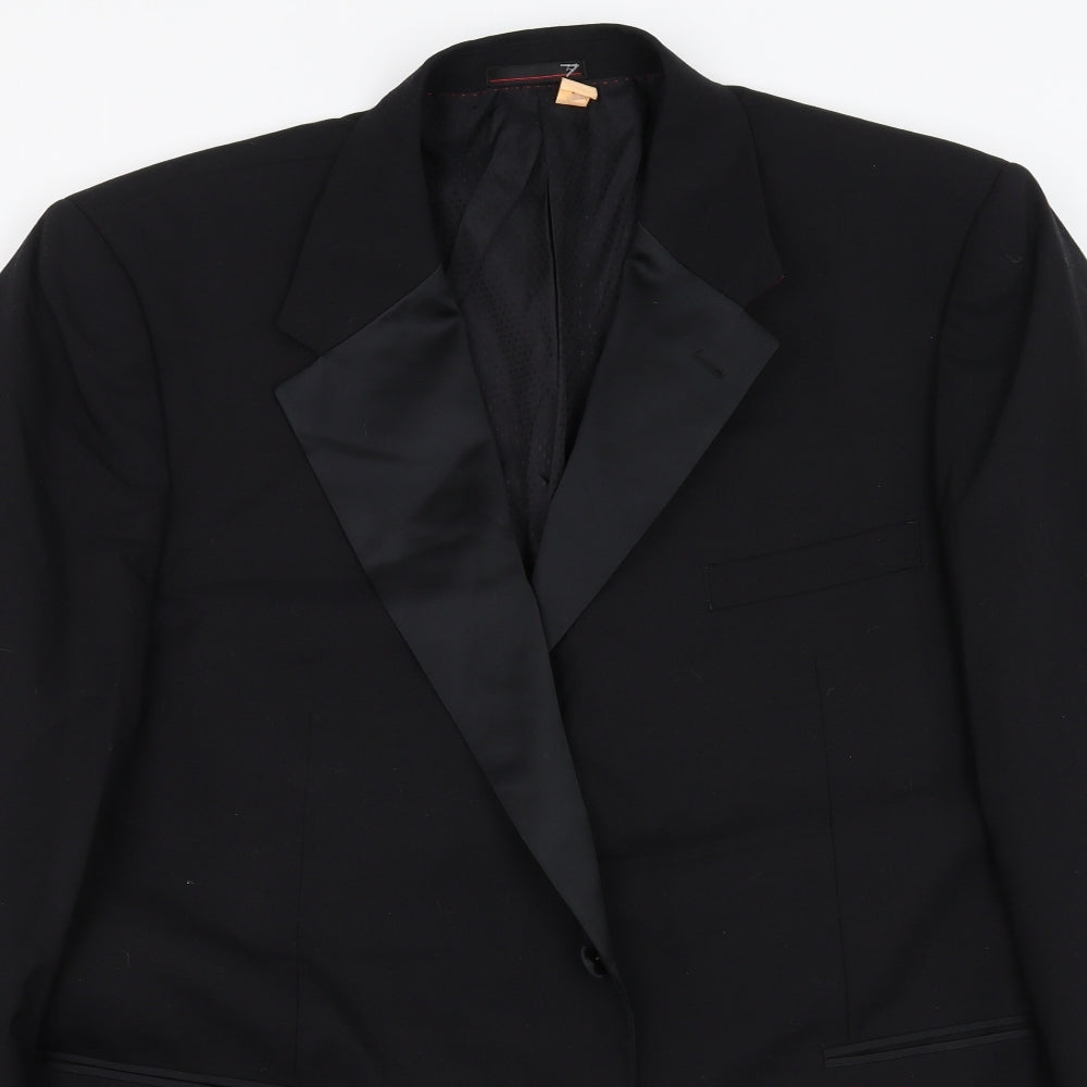 1860 Menswear Mens Black   Jacket Suit Jacket Size 50