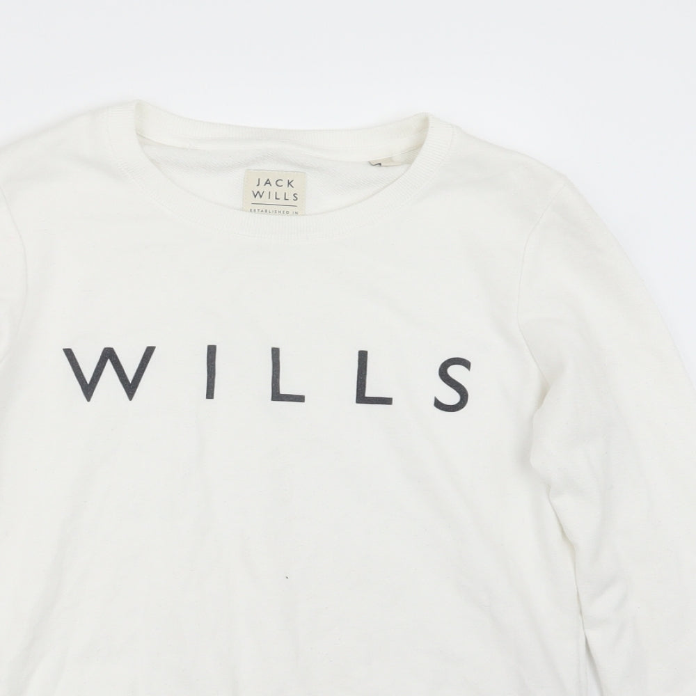 Jack Wills Womens White  Knit Pullover Jumper Size 8