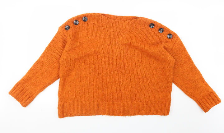 New Look Womens Orange  Knit Pullover Jumper Size L