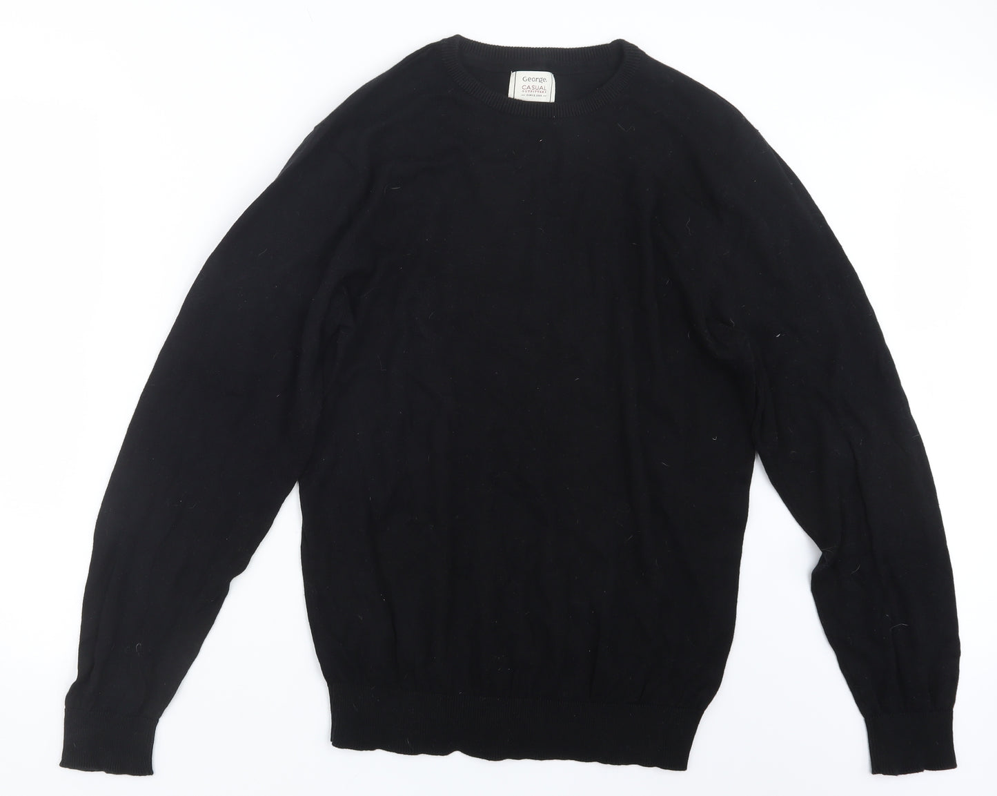 George Mens Black  Knit Pullover Jumper Size M