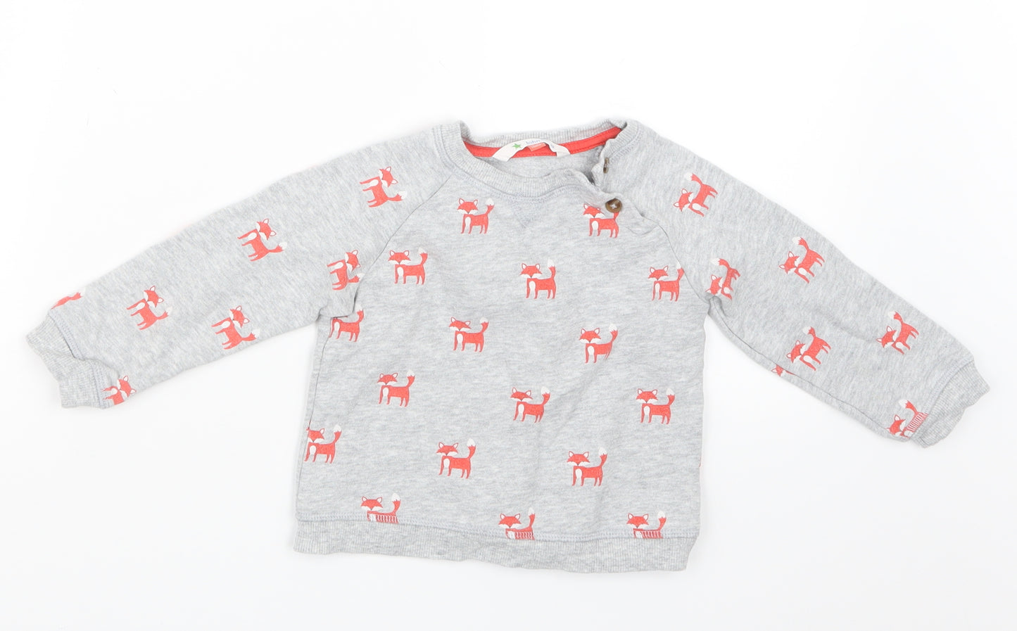 John Lewis Baby Grey Geometric  Pullover Jumper Size 18-24 Months  - Fox