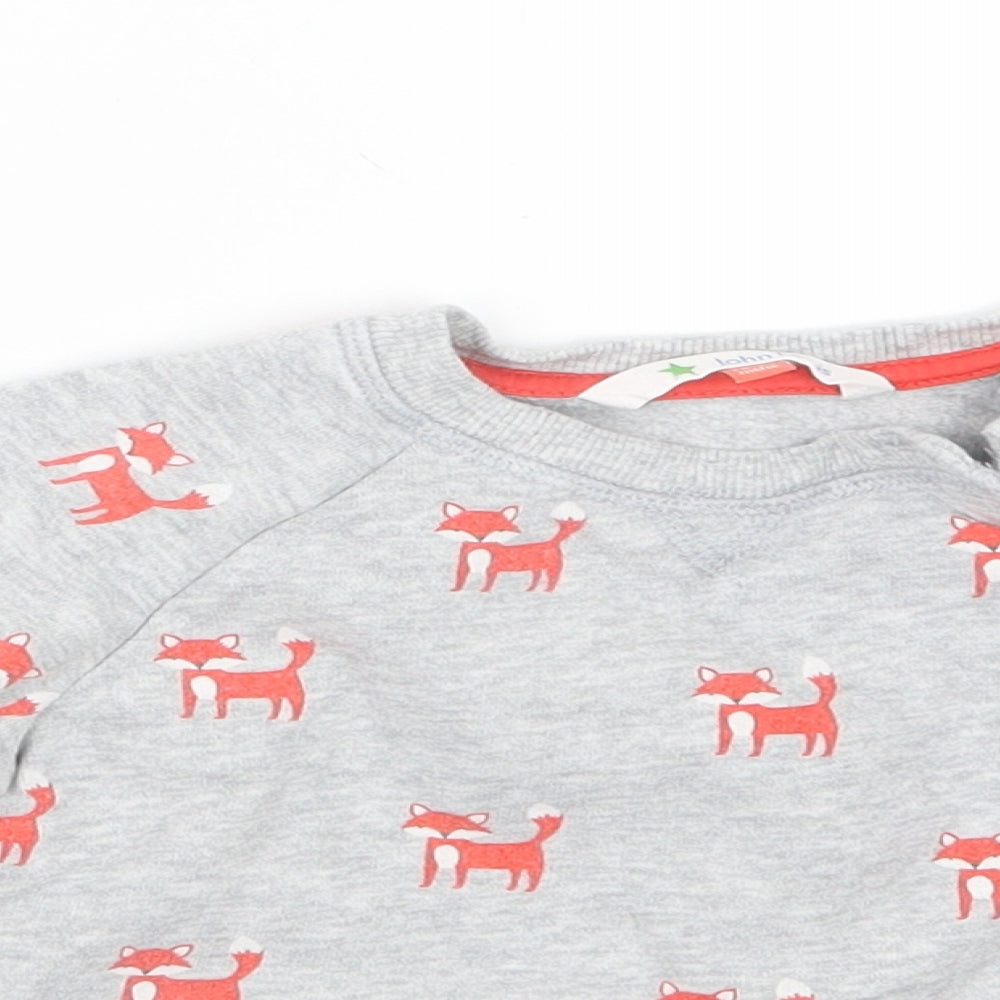 John Lewis Baby Grey Geometric  Pullover Jumper Size 18-24 Months  - Fox