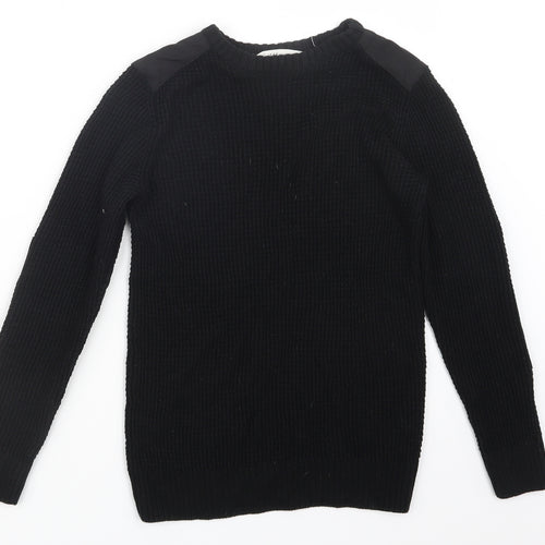 H&M Boys Black  Knit Pullover Jumper Size 9-10 Years