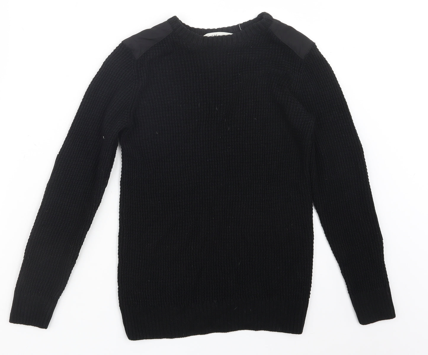 H&M Boys Black  Knit Pullover Jumper Size 9-10 Years