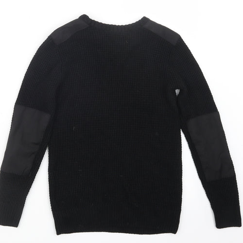 H&M Boys Black  Knit Pullover Jumper Size 9-10 Years