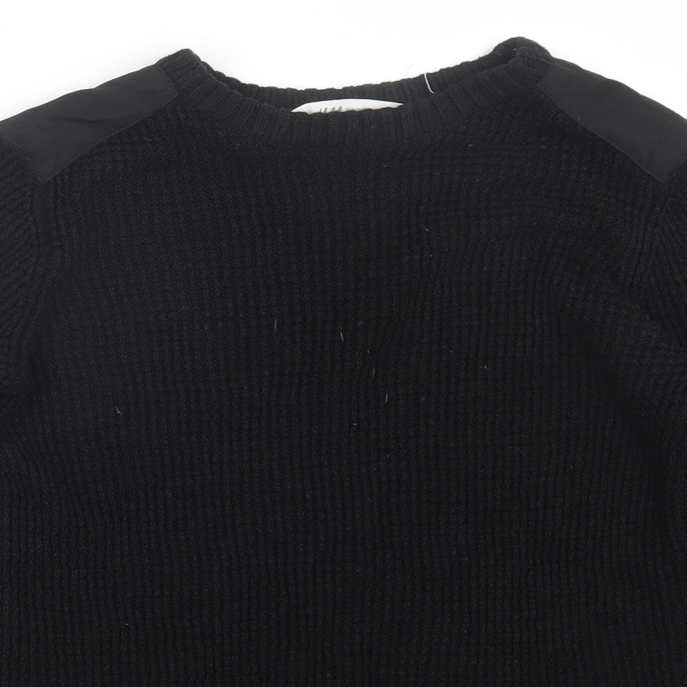 H&M Boys Black  Knit Pullover Jumper Size 9-10 Years