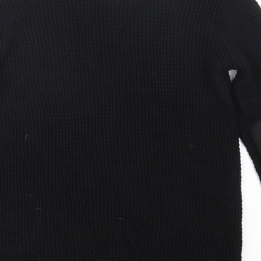 H&M Boys Black  Knit Pullover Jumper Size 9-10 Years