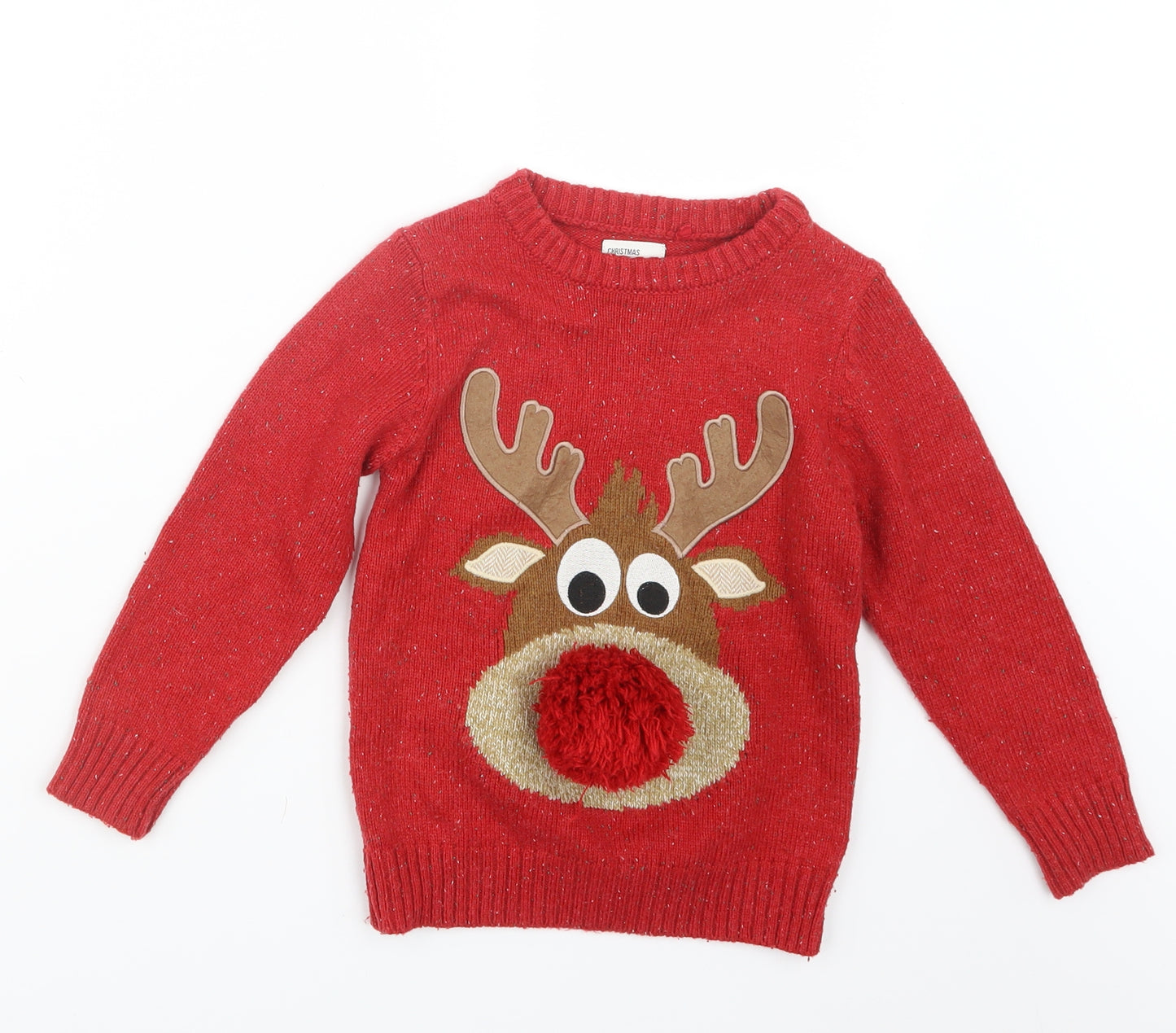 NEXT Boys Red  Knit Pullover Jumper Size 5 Years  - Christmas