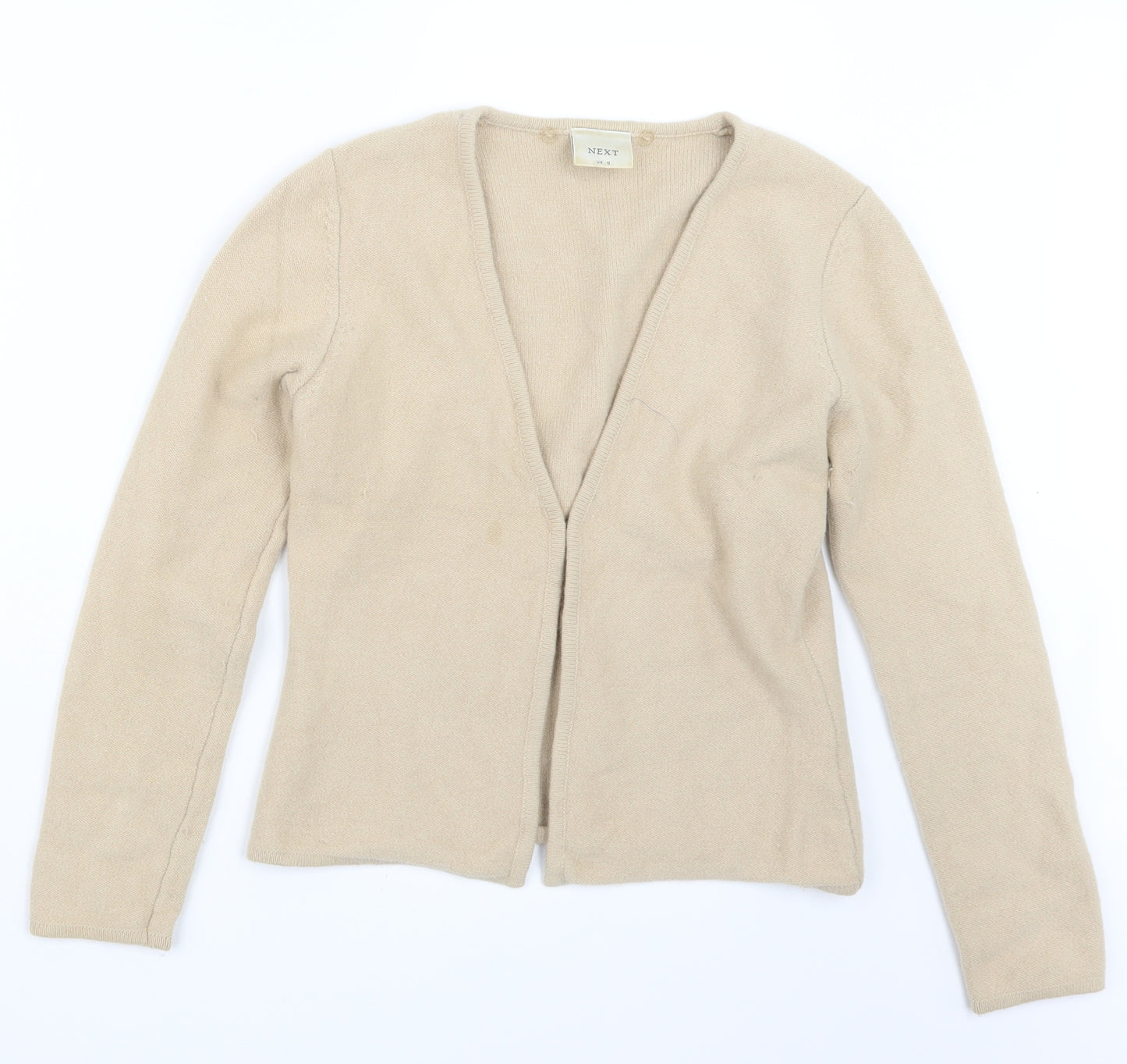 NEXT Womens Beige  Knit Cardigan Jumper Size 12