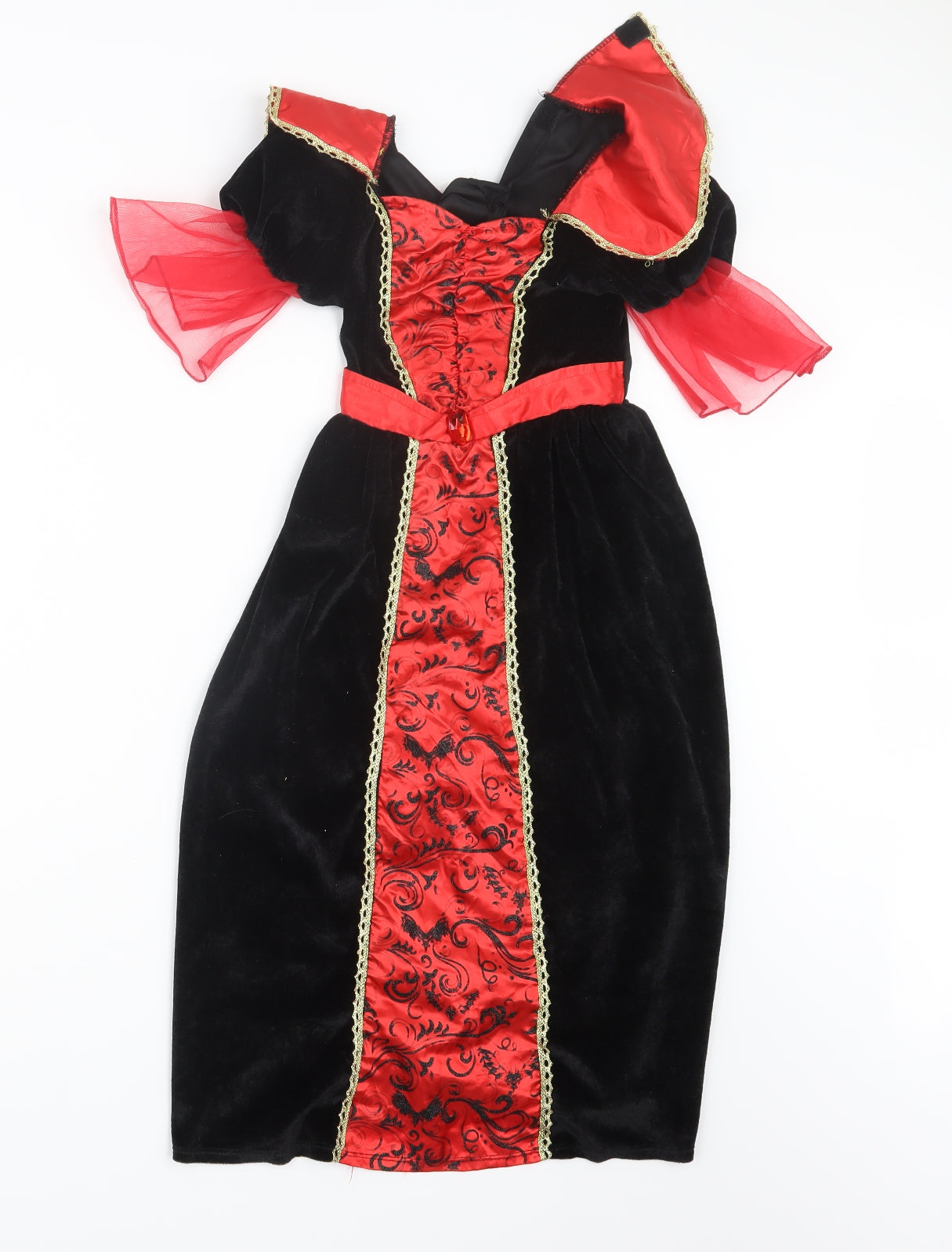 Preworn Girls Black Geometric  A-Line  Size 5-6 Years  - Fancy Dress