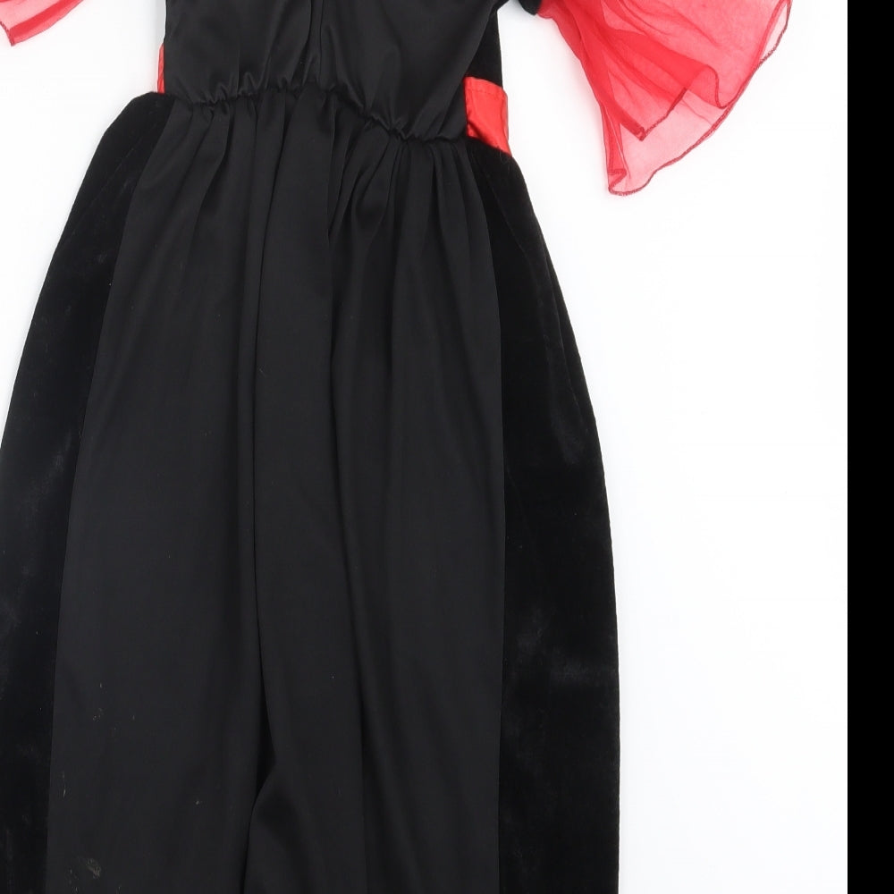 Preworn Girls Black Geometric  A-Line  Size 5-6 Years  - Fancy Dress