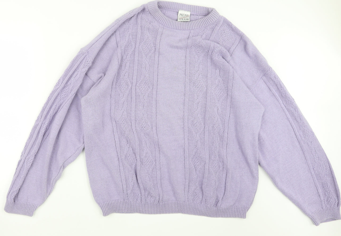 Men's Leisurewear Club Mens Purple  Knit Pullover Jumper Size L