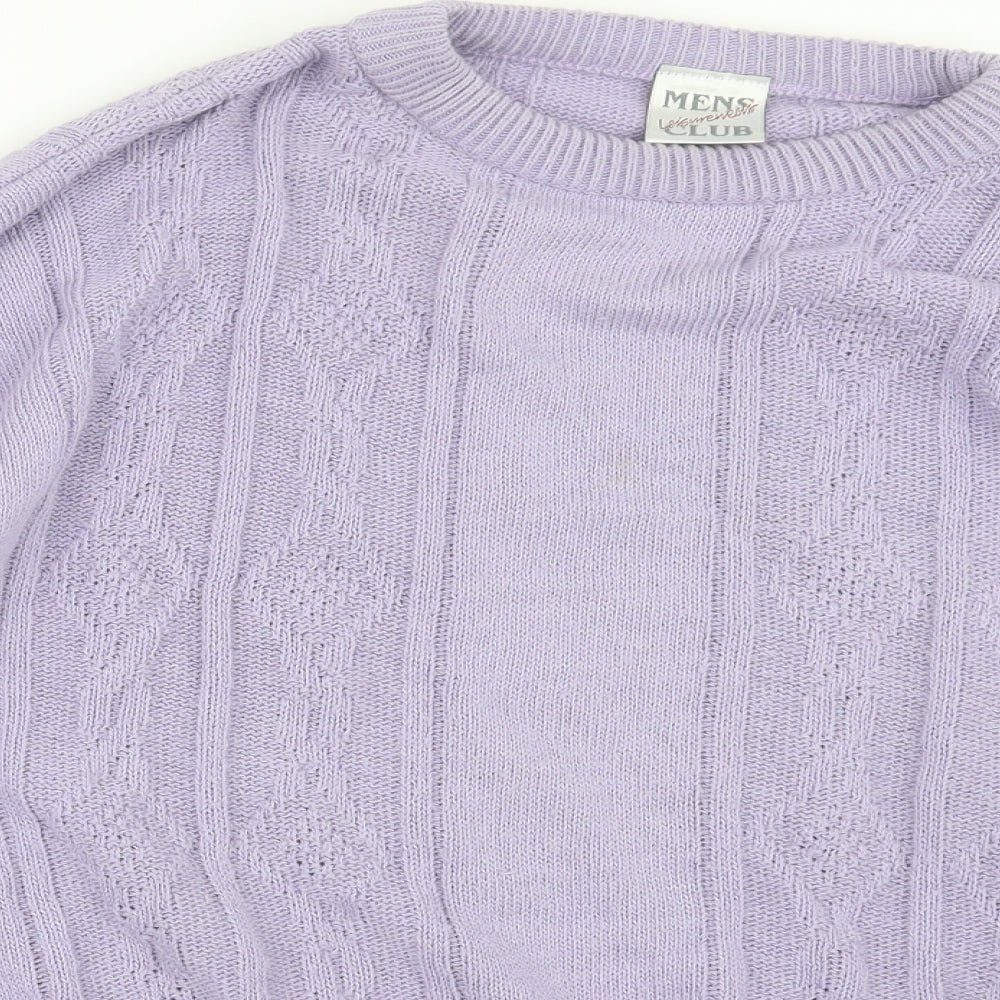 Men's Leisurewear Club Mens Purple  Knit Pullover Jumper Size L