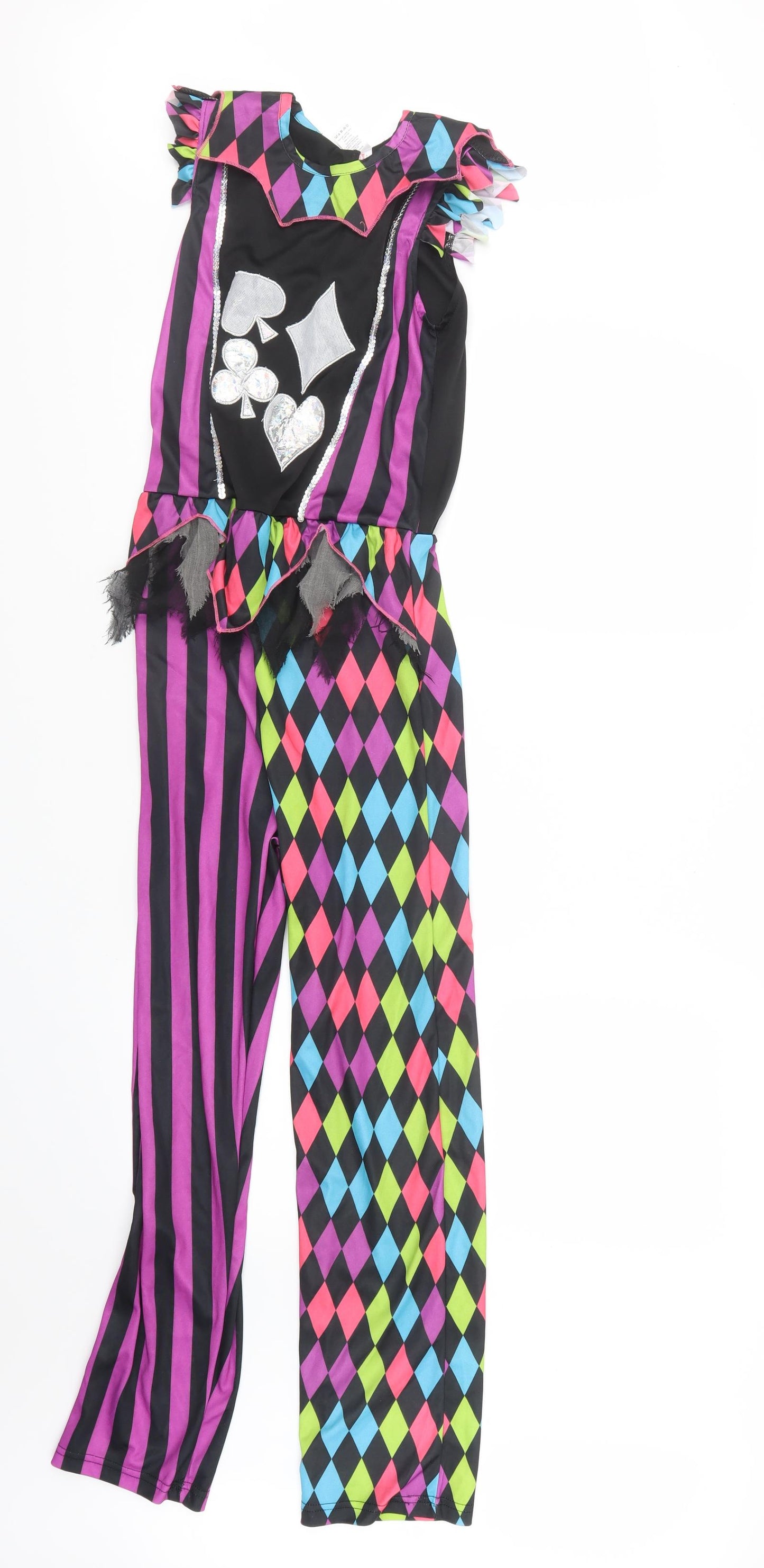 TU Girls Black Geometric  Jumpsuit One-Piece Size 11-12 Years  - Fancy Dress