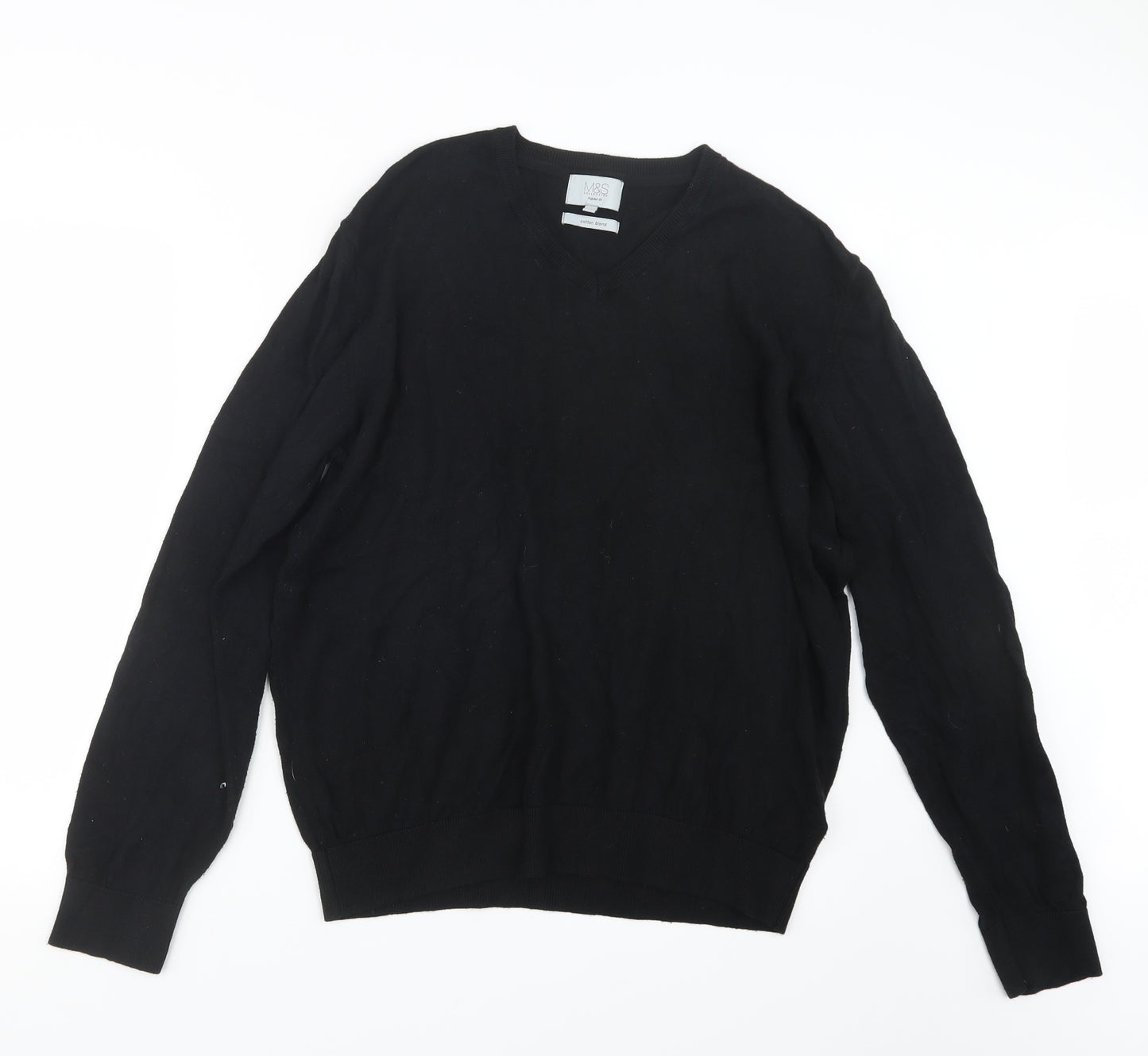 Marks and Spencer Mens Black  Knit Pullover Jumper Size XL