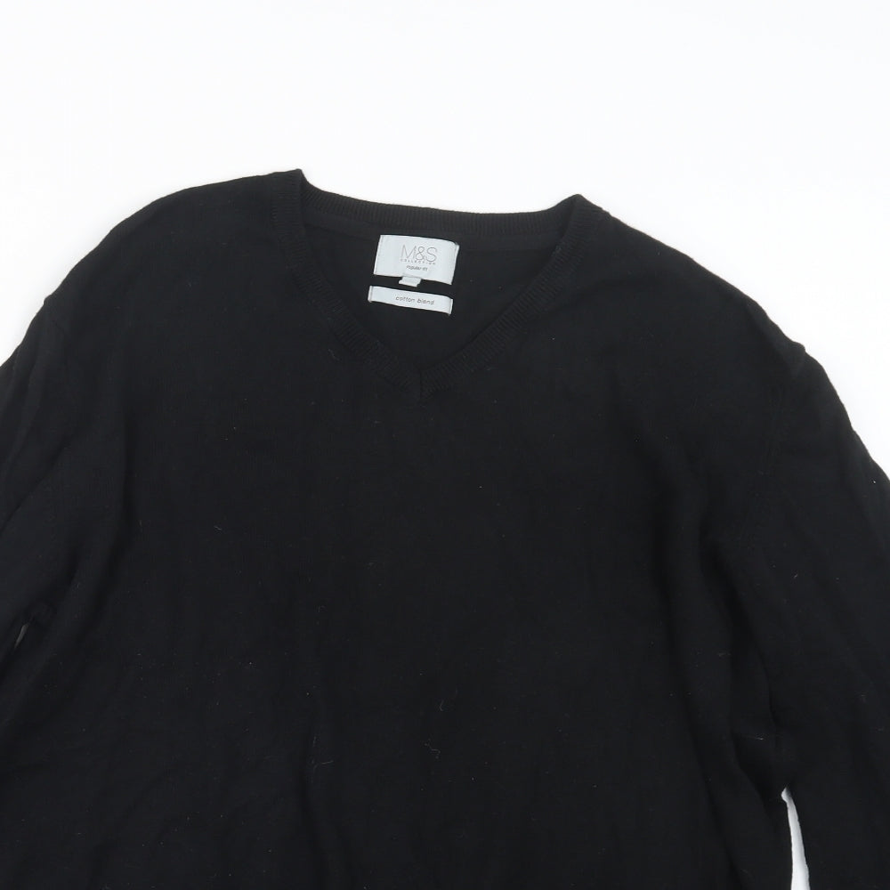Marks and Spencer Mens Black  Knit Pullover Jumper Size XL