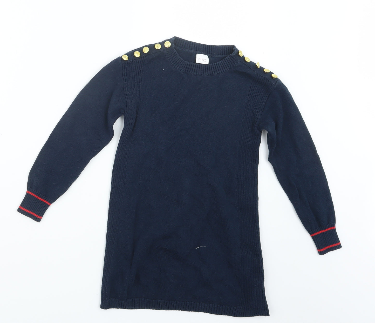 NEXT Girls Blue  Knit Pullover Jumper Size 6 Years  - Long