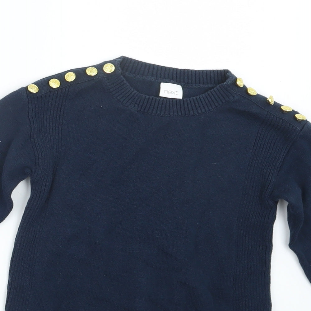 NEXT Girls Blue  Knit Pullover Jumper Size 6 Years  - Long