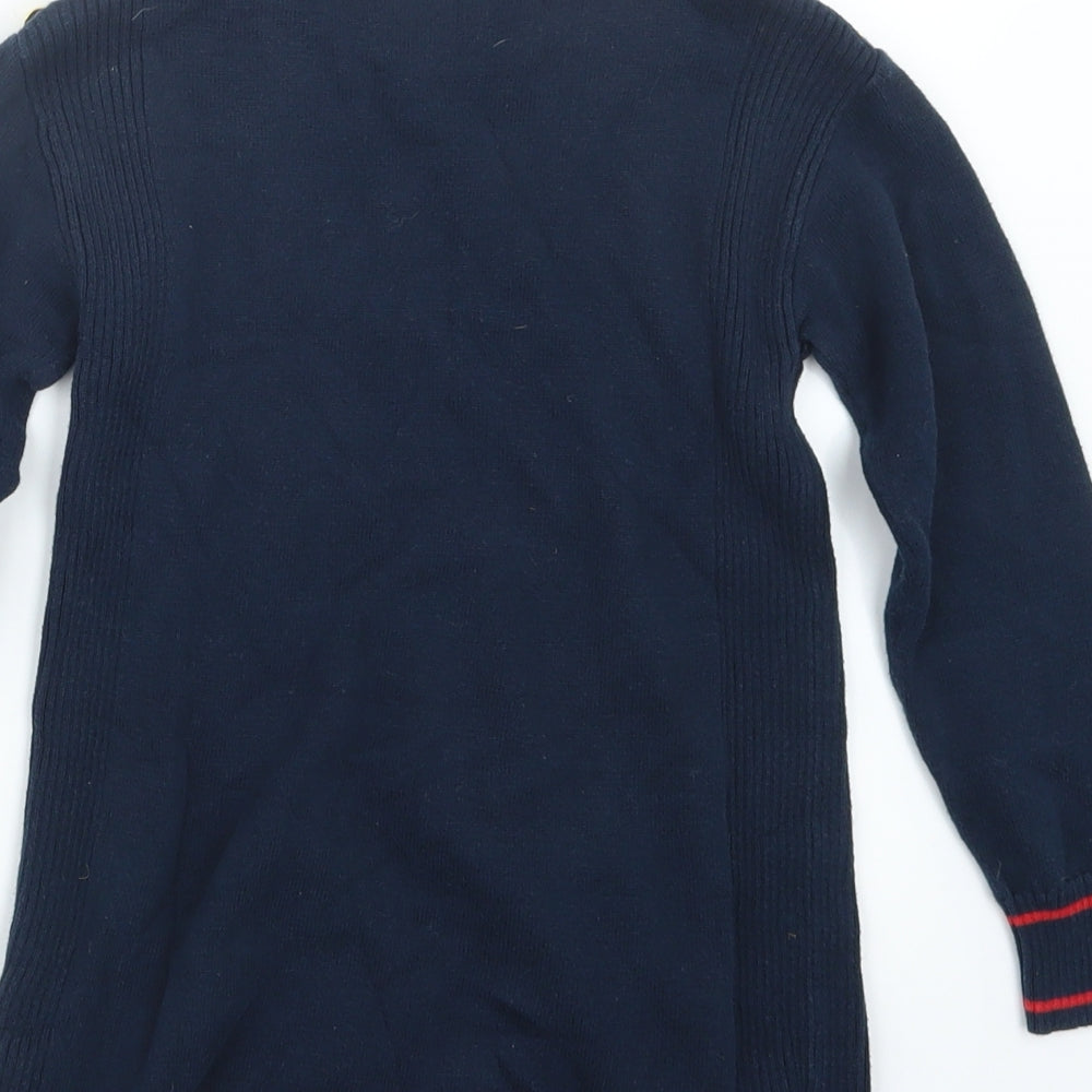 NEXT Girls Blue  Knit Pullover Jumper Size 6 Years  - Long