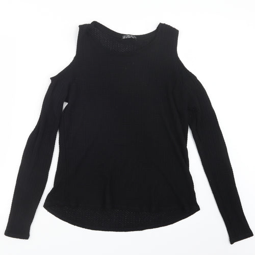 cotton:on Womens Black  Knit Pullover Jumper Size L  - Open Shoulders