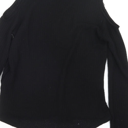 cotton:on Womens Black  Knit Pullover Jumper Size L  - Open Shoulders
