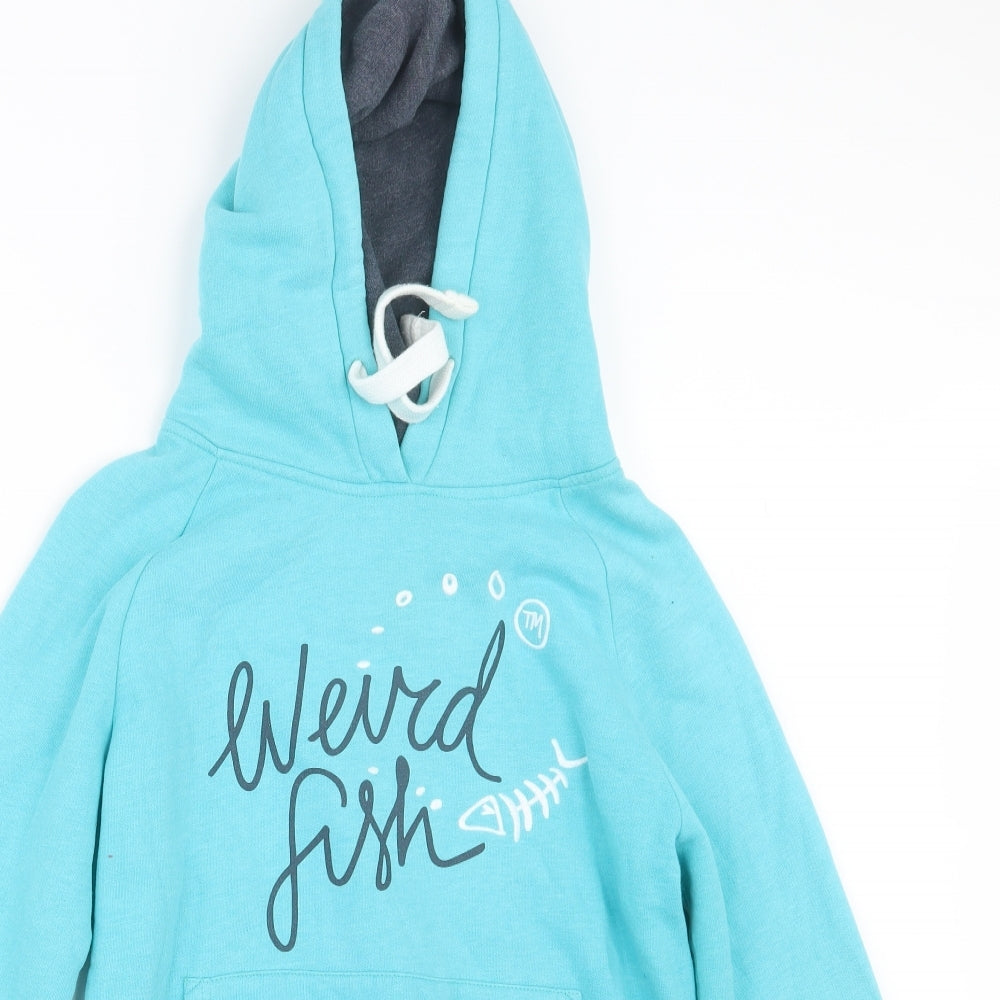 Weird Fish Womens Blue   Pullover Hoodie Size 8