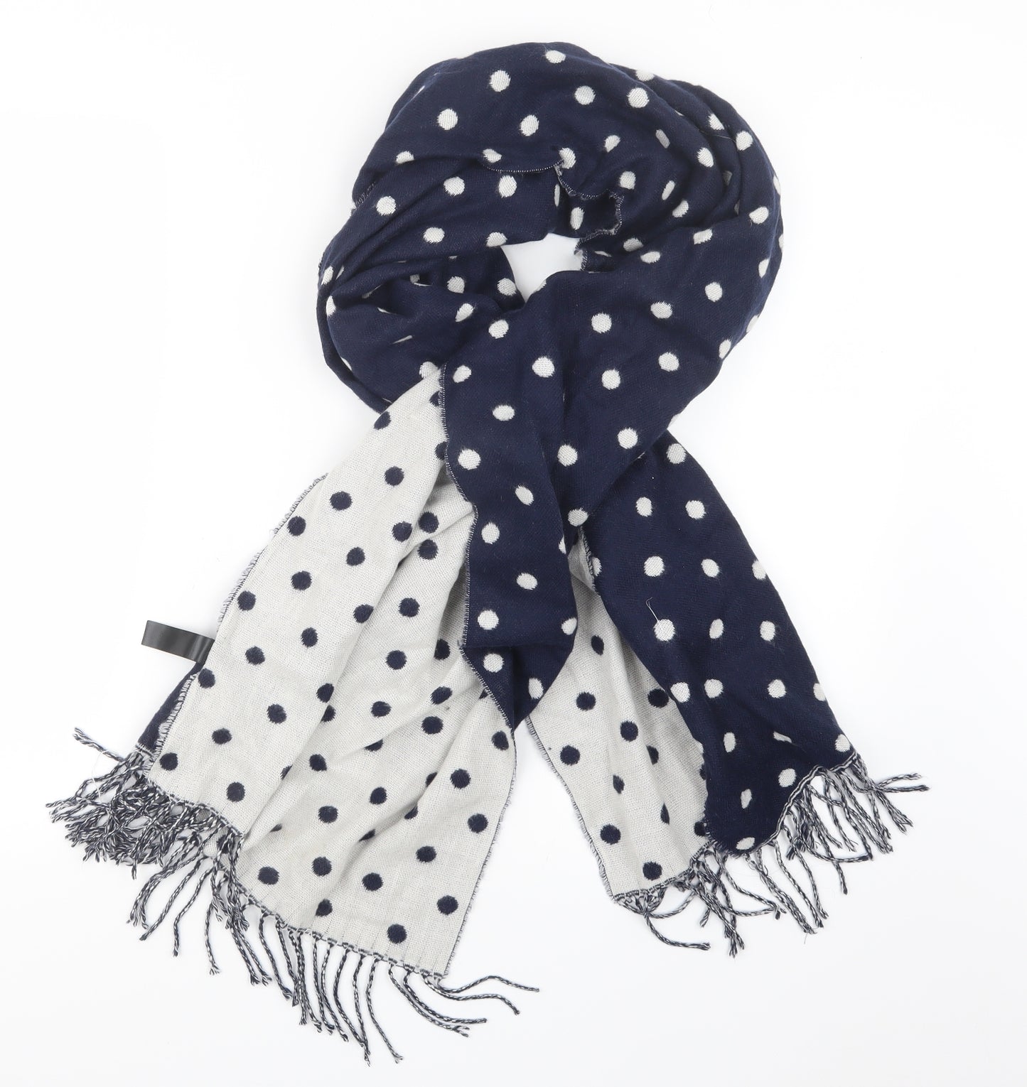 Accessorize Womens Blue Polka Dot Knit  Scarf