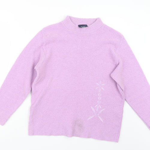 4 Me Womens Purple  Knit Pullover Jumper Size S