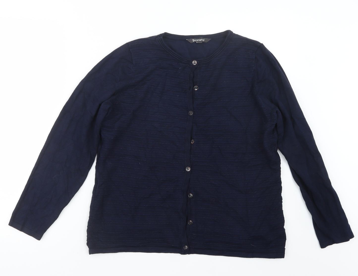 Bonmarché Womens Blue  Knit Cardigan Jumper Size 16