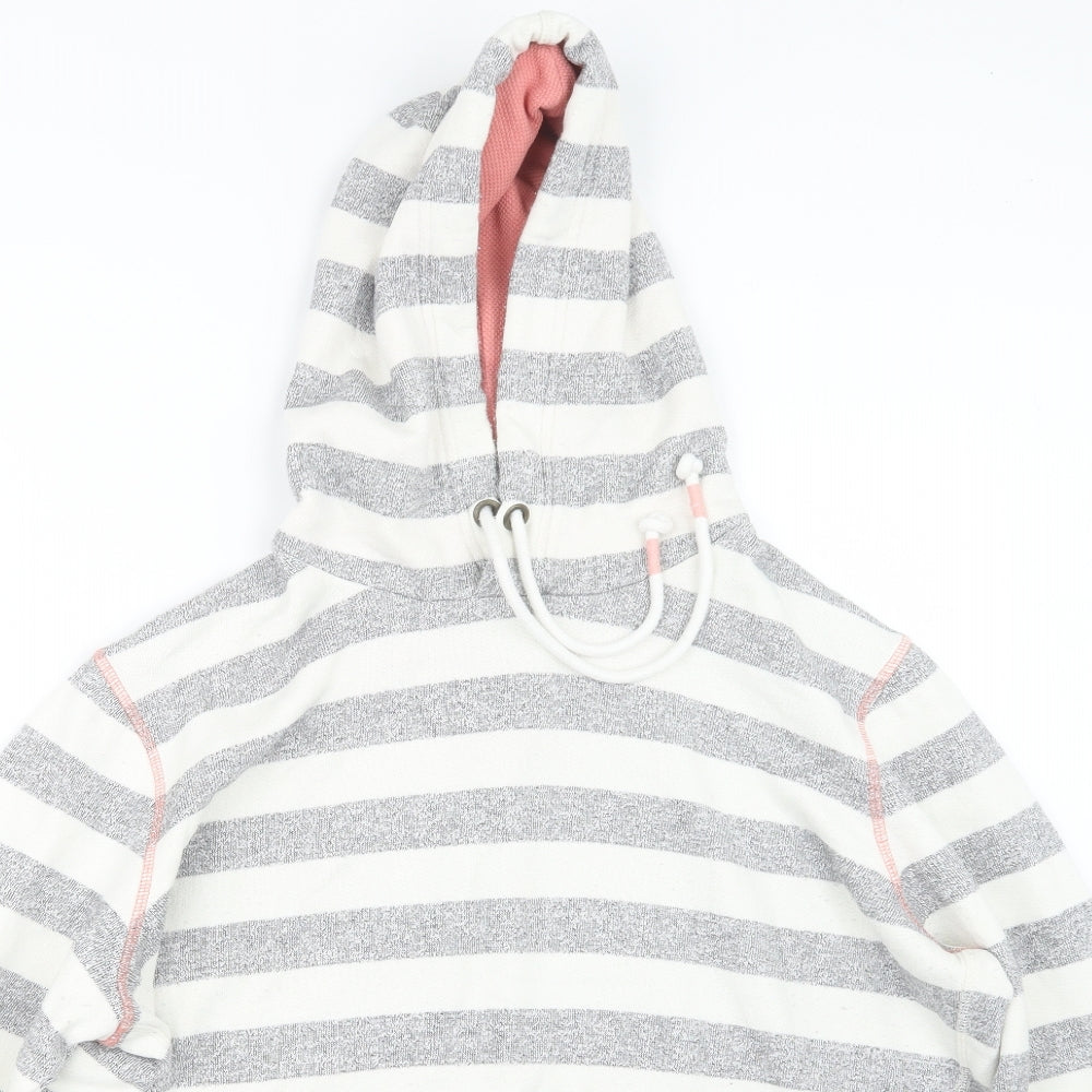 Fat Face Womens Grey Striped  Pullover Hoodie Size 16