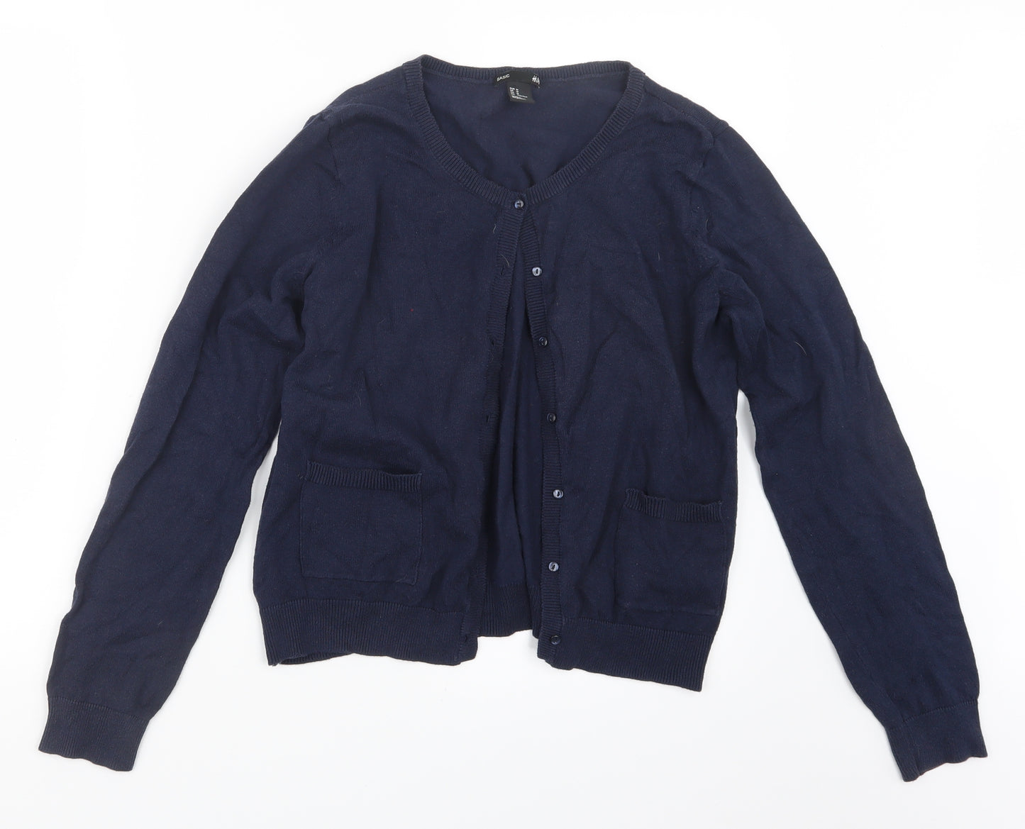 H&M Womens Blue  Knit Cardigan Jumper Size M
