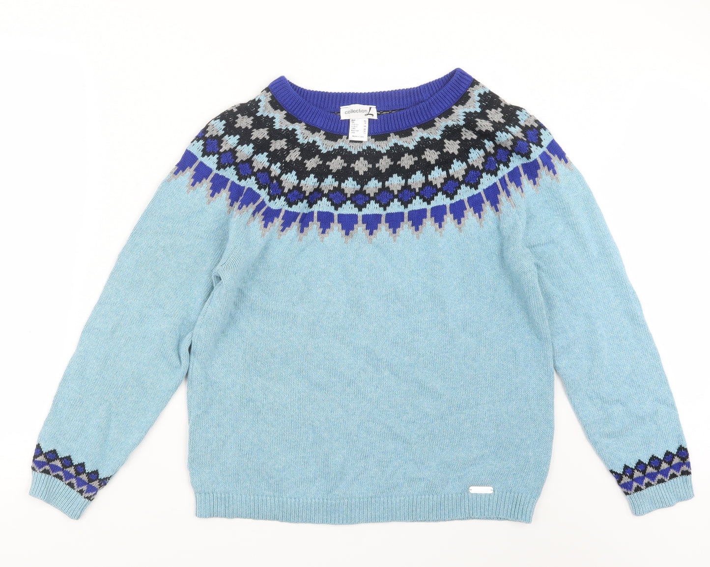 Collection L Womens Blue  Knit Pullover Jumper Size 16