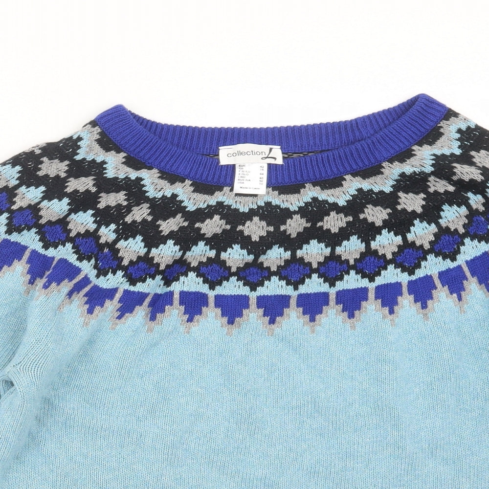 Collection L Womens Blue  Knit Pullover Jumper Size 16