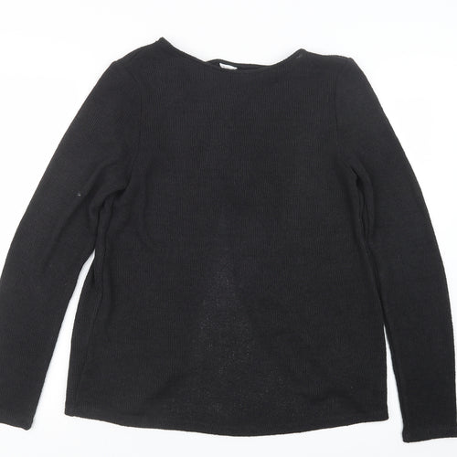 H&M Womens Black  Knit Pullover Jumper Size M