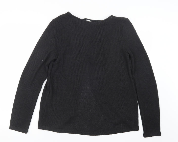 H&M Womens Black  Knit Pullover Jumper Size M