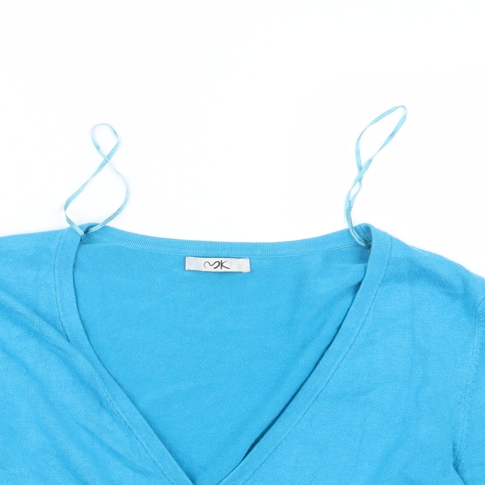 MK Womens Blue  Knit Cardigan Jumper Size 14