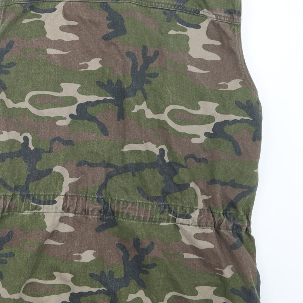 Brave Soul Womens Green Camouflage  Basic Button-Up Size 16