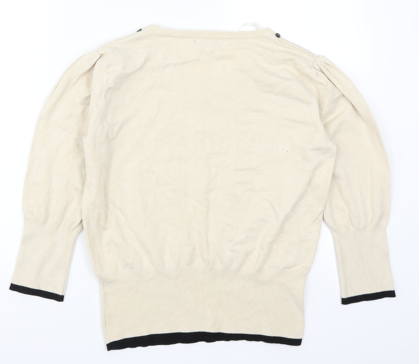 Roman Womens Beige   Pullover Jumper Size 14  - Bow